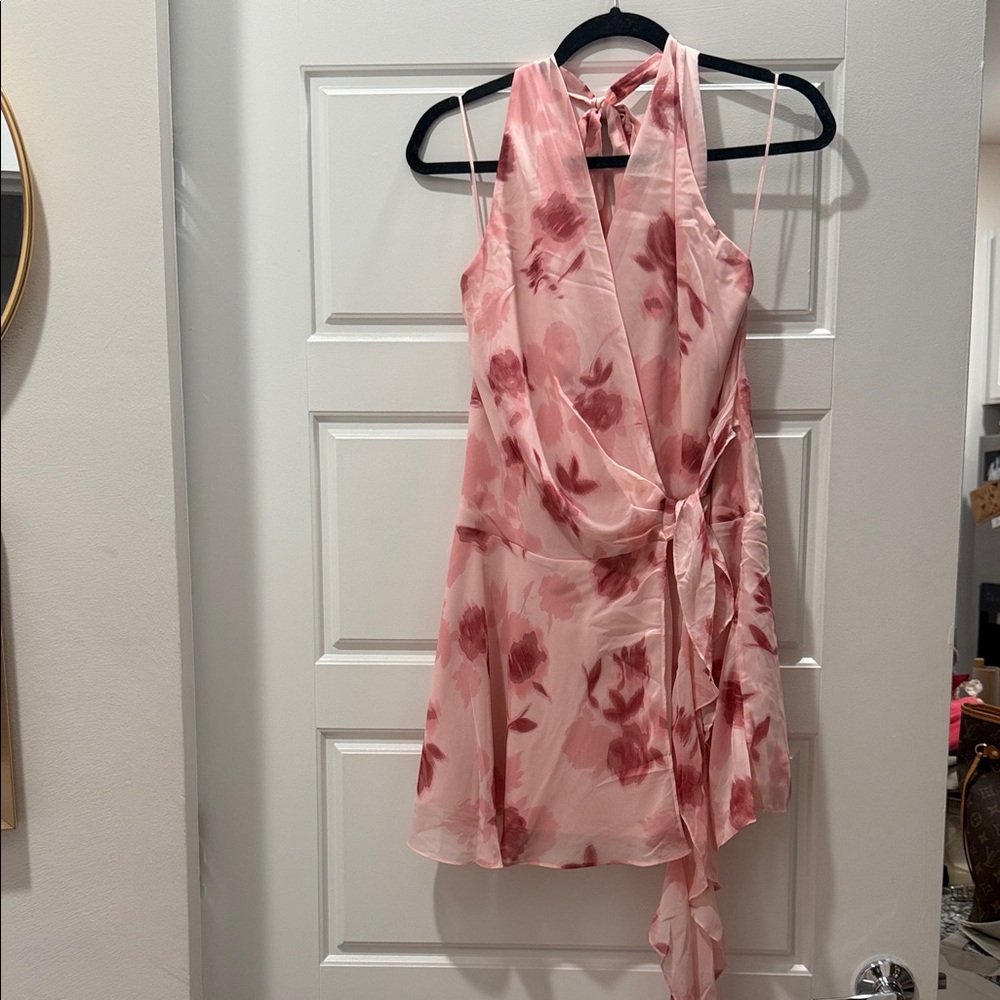 Draped Halter Mini Dress